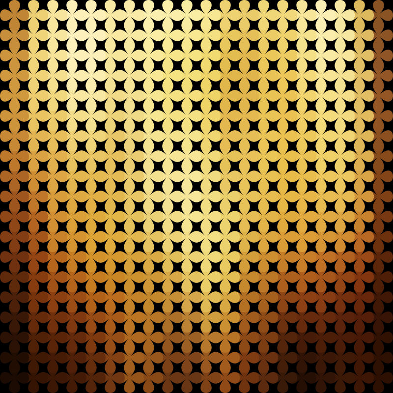 矢量金色等距格栅几何图案背景