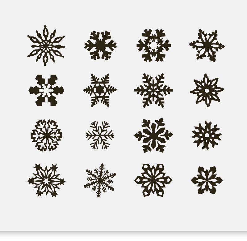 矢量各式雪花图标设计
