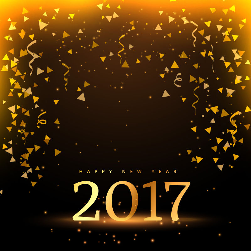 黄金风格的2017新年庆典背景