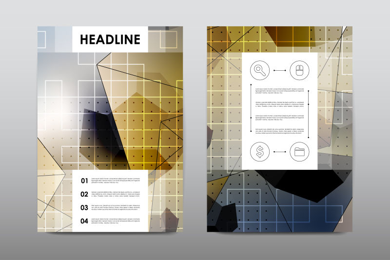 设计页面模型手册主题风格宣传抽象矢量布局的背景集