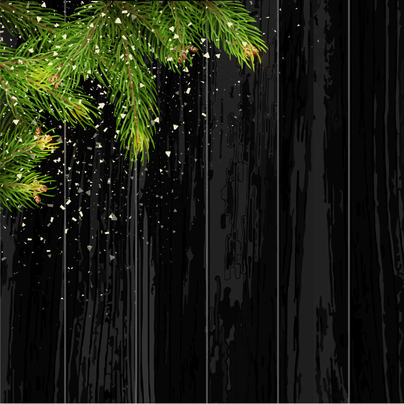 圣诞卡杉树装饰背景矢量插图