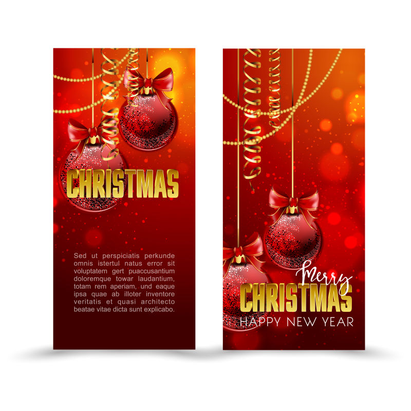 红色和金色元素的圣诞新年销售标签设计矢量
