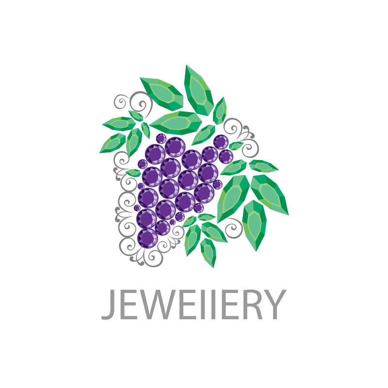创意抽象葡萄形状的矢量宝石标志设计