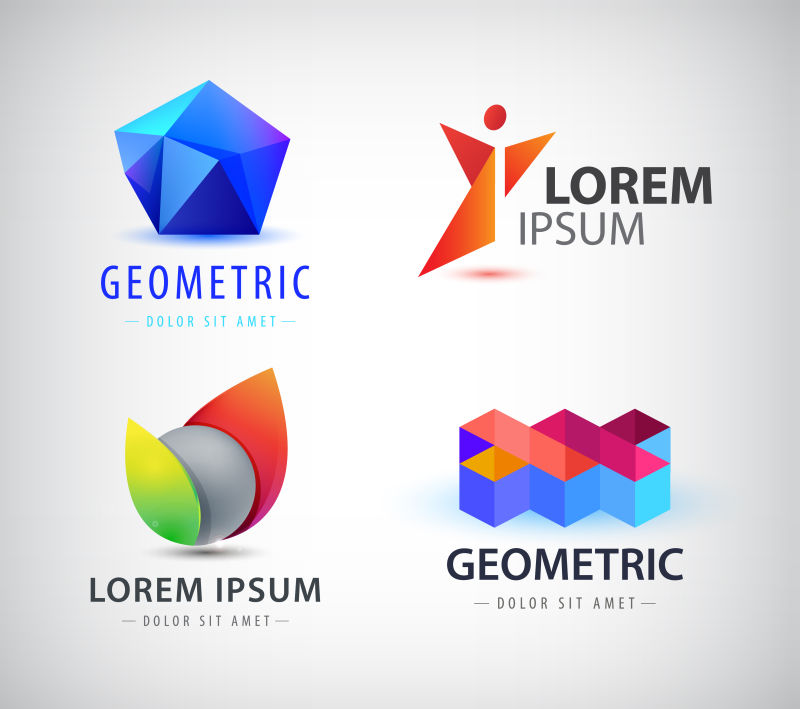 彩色抽象矢量创意logo设计