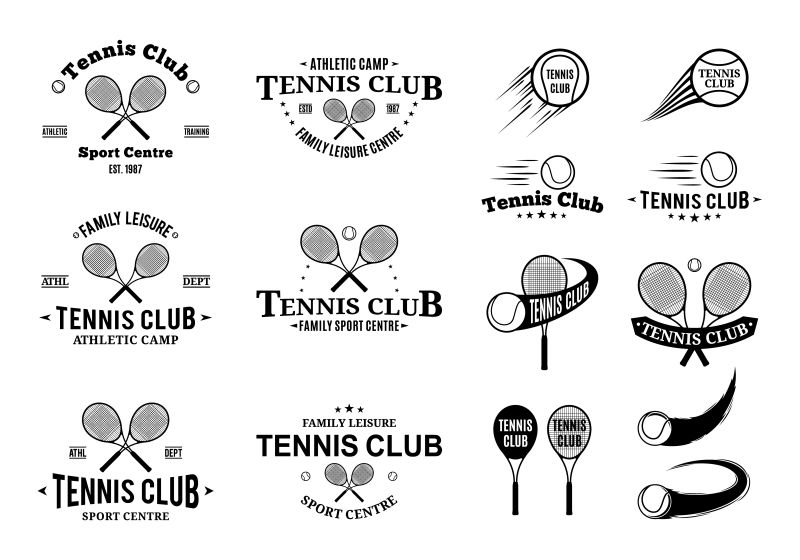 网球俱乐部标志矢量设计