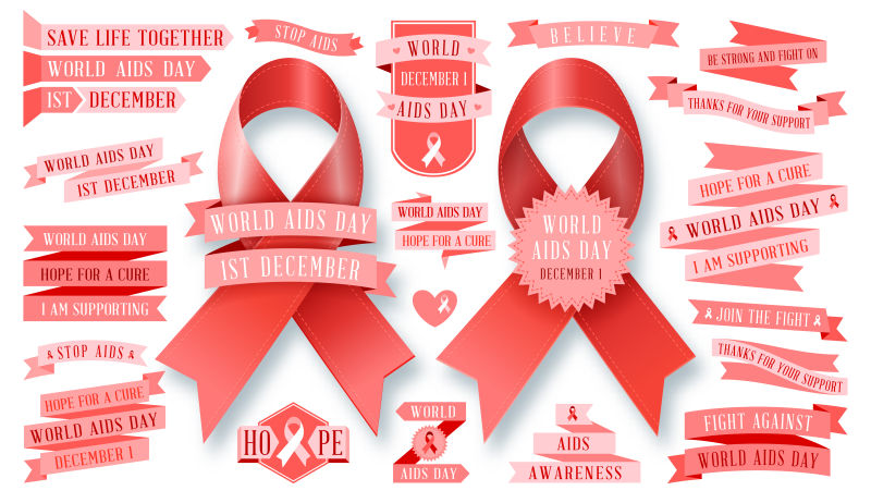 矢量的爱滋病预防红丝带标志