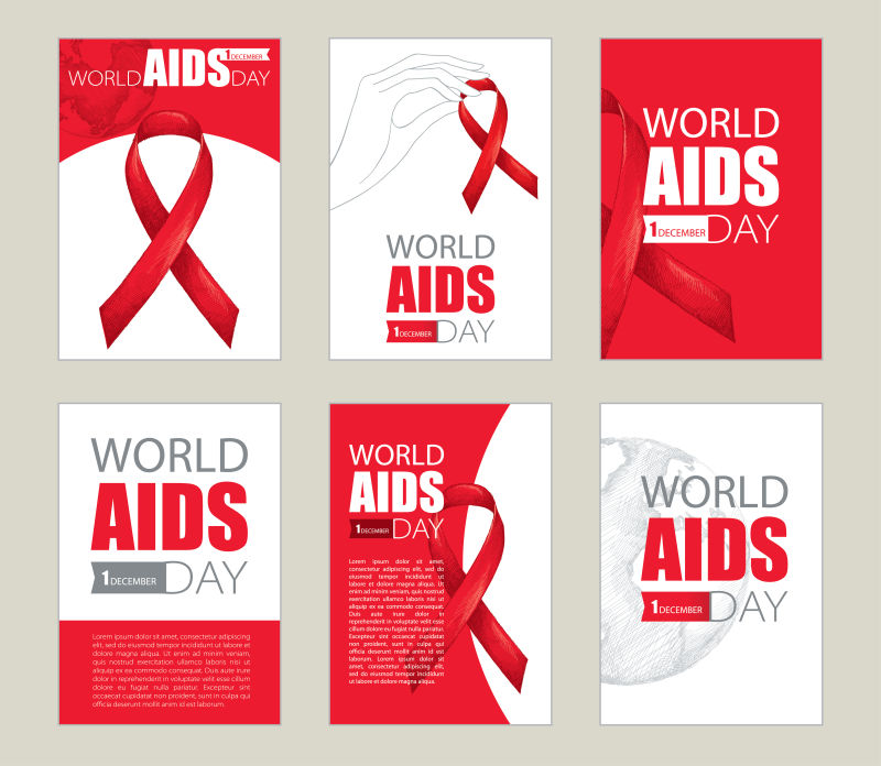 矢量世界艾滋病日宣传海报设计