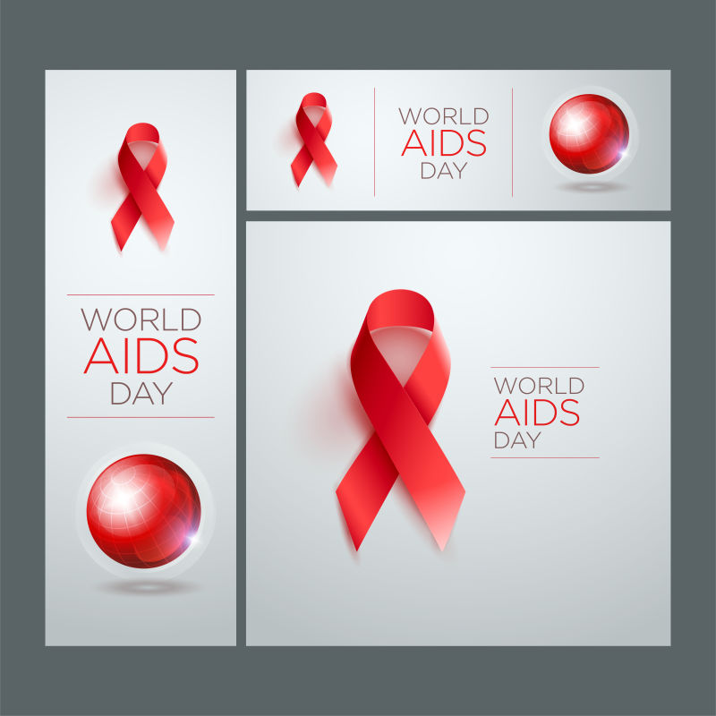 世界艾滋病日宣传卡片矢量设计