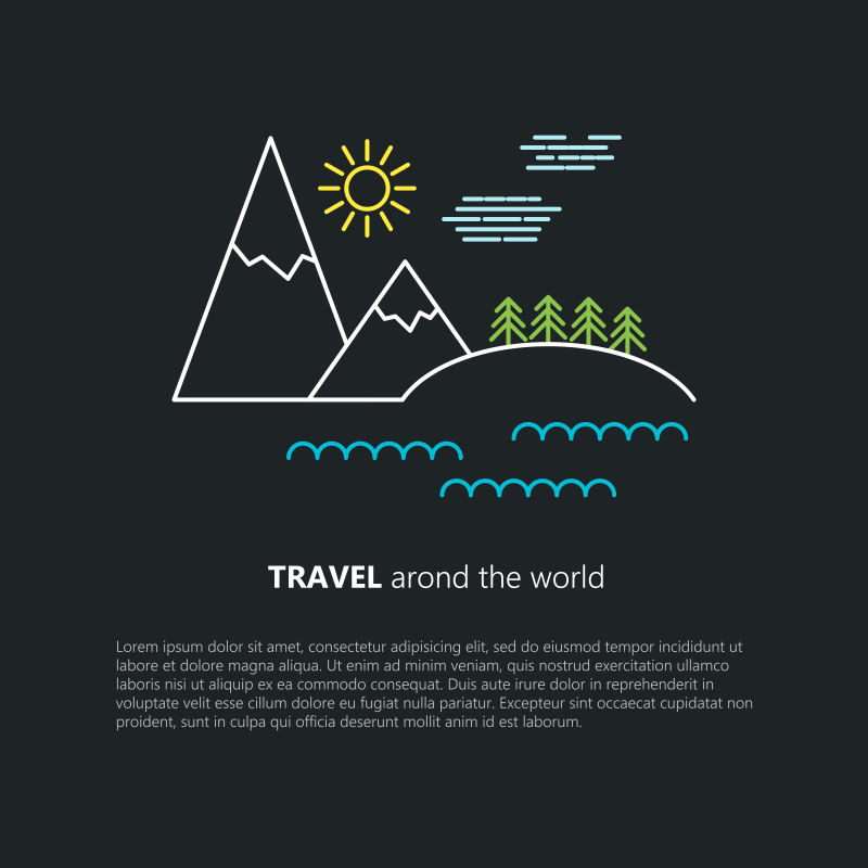矢量创意旅行概念的平面插图