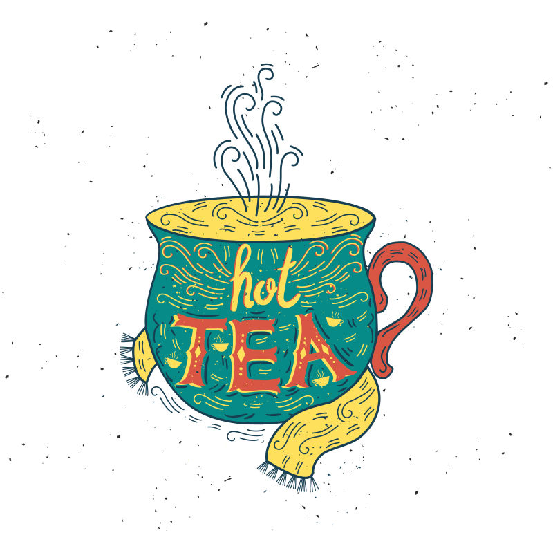 矢量设计手绘热茶海报