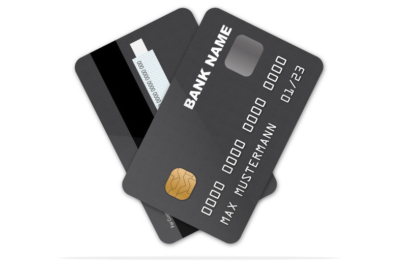 矢量灰色抽象设计的信用卡