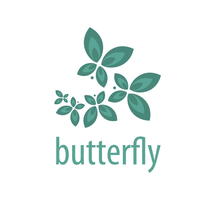 绿色蝴蝶标志矢量创意logo设计