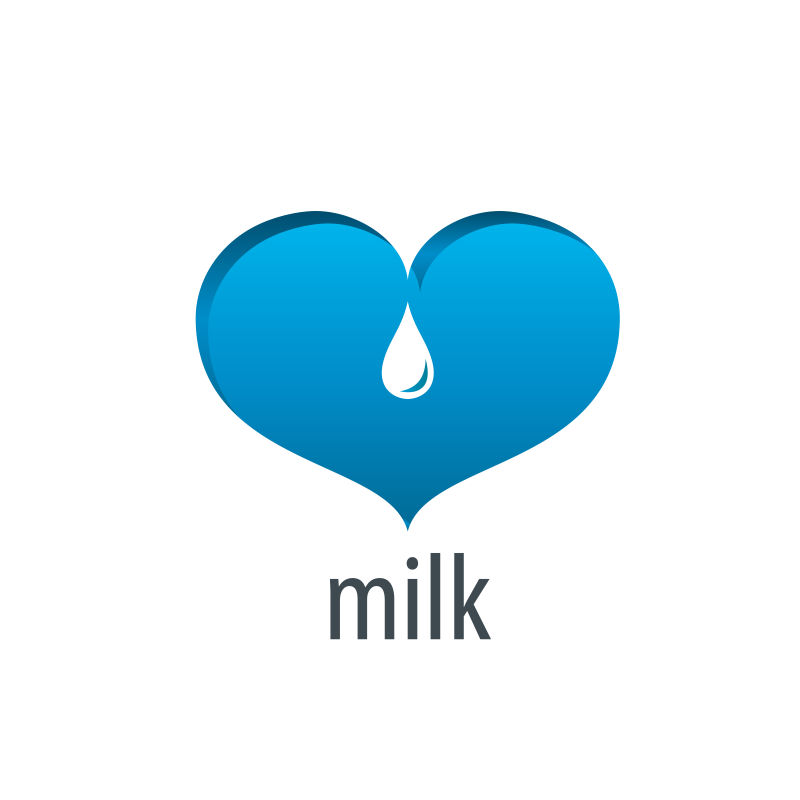 矢量的牛奶创意标志