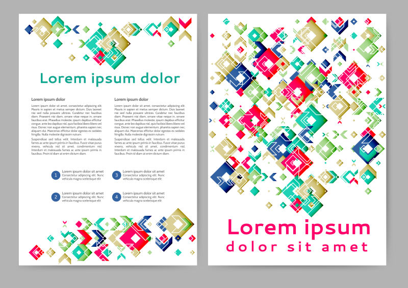 抽象彩色几何背景宣传册设计矢量图