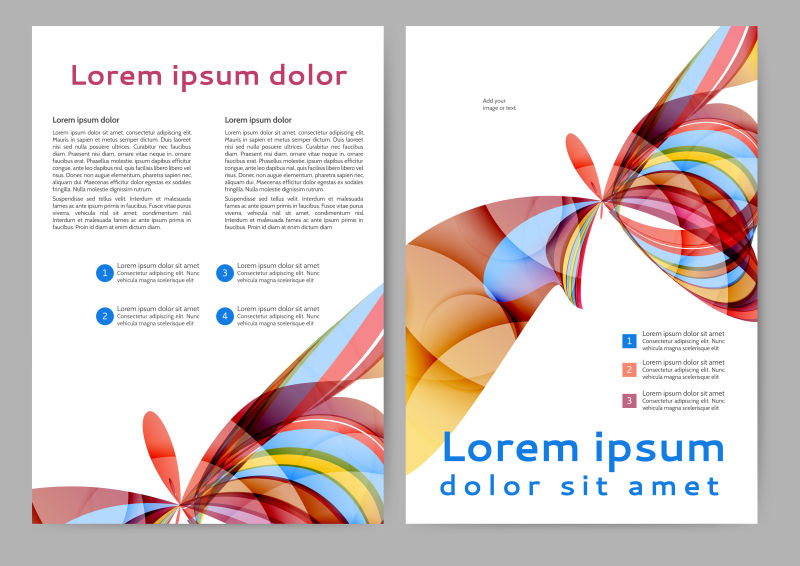简约彩色抽象背景宣传册设计矢量图