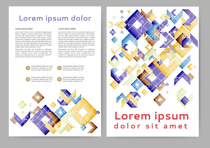 现代紫色几何背景宣传册设计矢量图