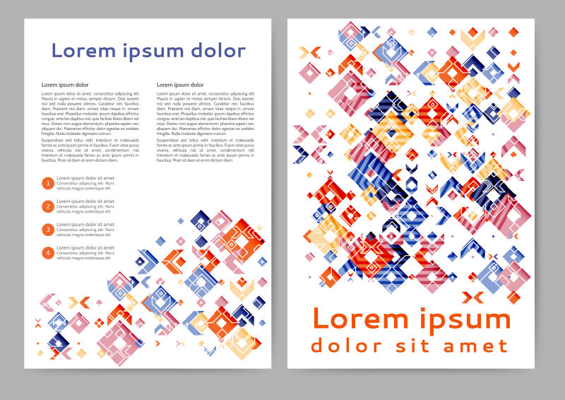 抽象彩色几何现代宣传册设计矢量图