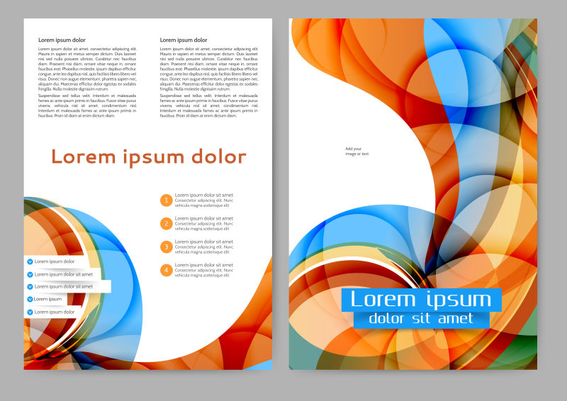现代彩色简约宣传册设计矢量图