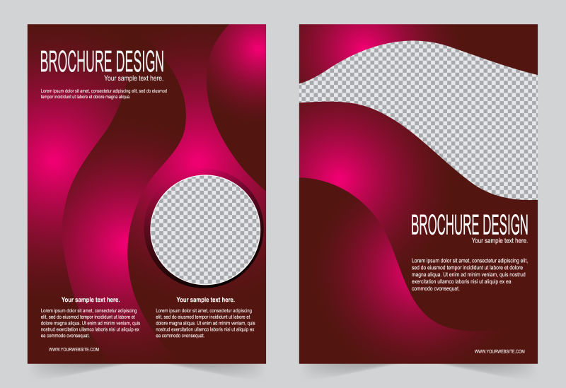 粉色抽象背景宣传册设计矢量图