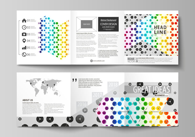 创意矢量彩色商业圆点宣传封面设计