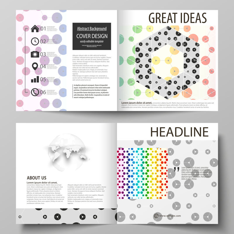 创意矢量彩色科技研究概念宣传封面设计