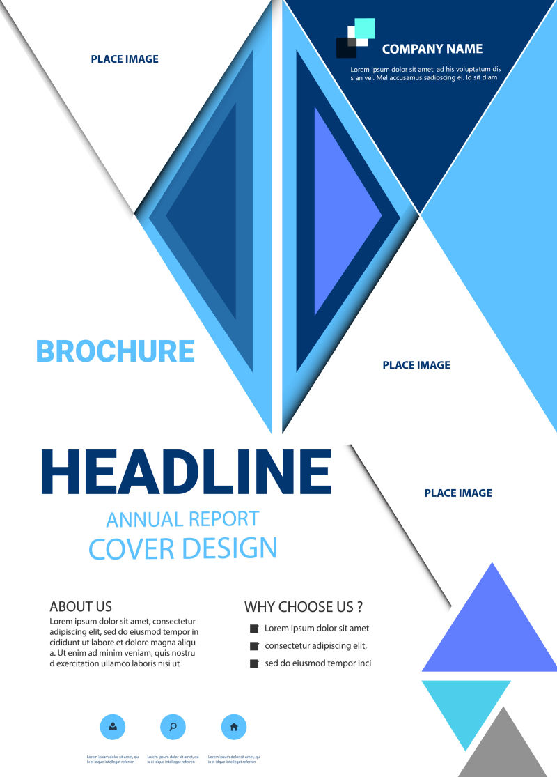 几何风格商业宣传册封面矢量设计