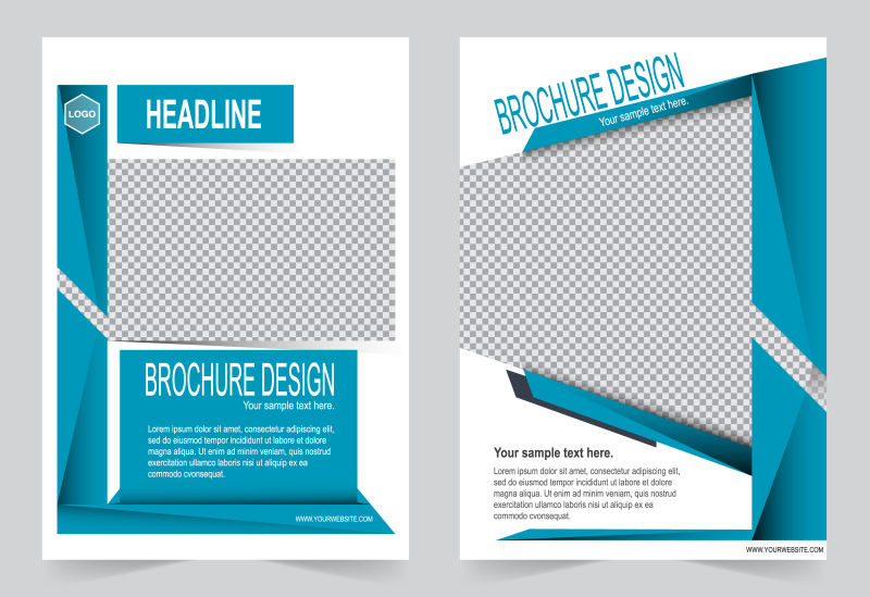 创意矢量蓝色几何风格宣传册封面设计