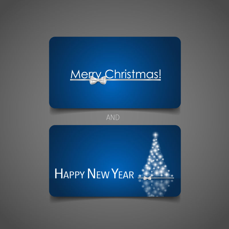 矢量的蓝色圣诞节卡片设计
