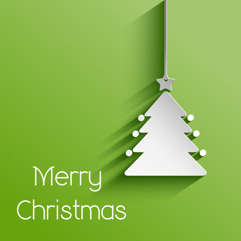 绿色背景中的创意圣诞树设计