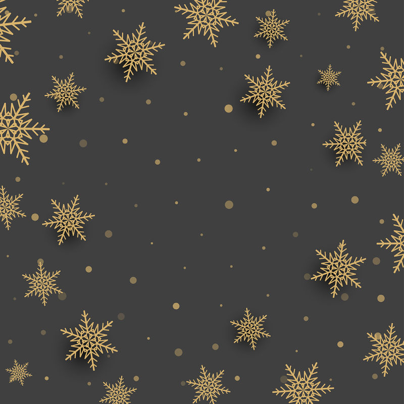 金色雪花圣诞背景矢量插图