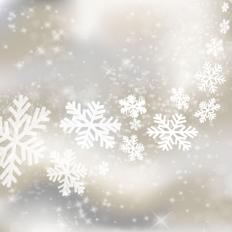 矢量圣诞节闪光的雪花背景