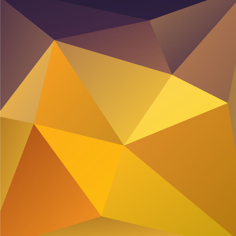 矢量抽象黄紫立体三角背景