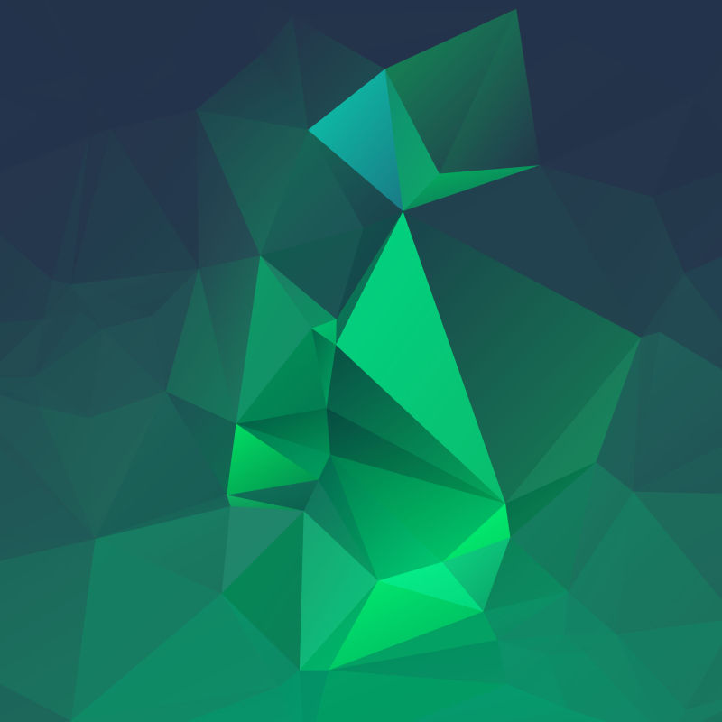 抽象绿色几何三角立体矢量背景