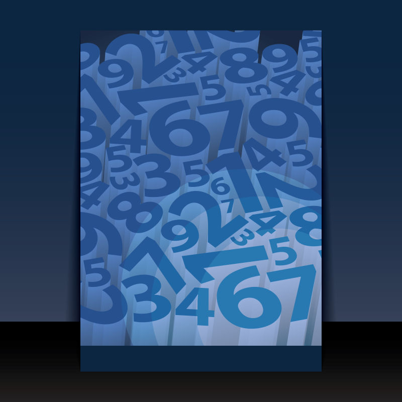 矢量现代抽象数字元素的书刊封面设计