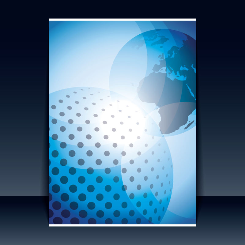 矢量创意抽象全球商务概念的书刊封面设计
