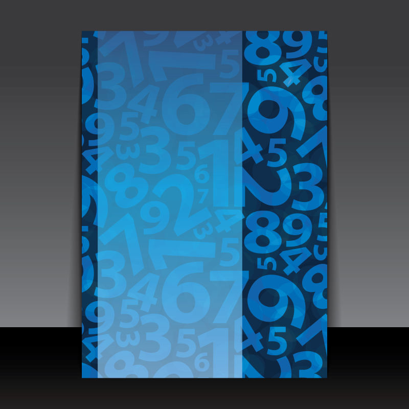 创意抽象数字元素的矢量书刊封面设计