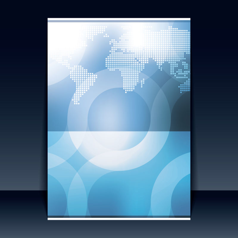 矢量蓝色抽象全球商业封面设计