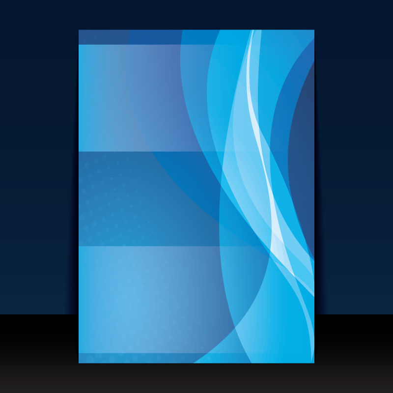 矢量蓝色现代几何风格的书刊封面设计