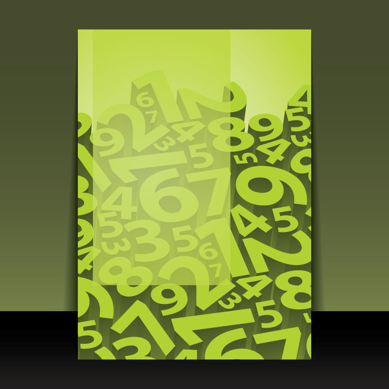 创意矢量数字元素的绿色书刊封面设计