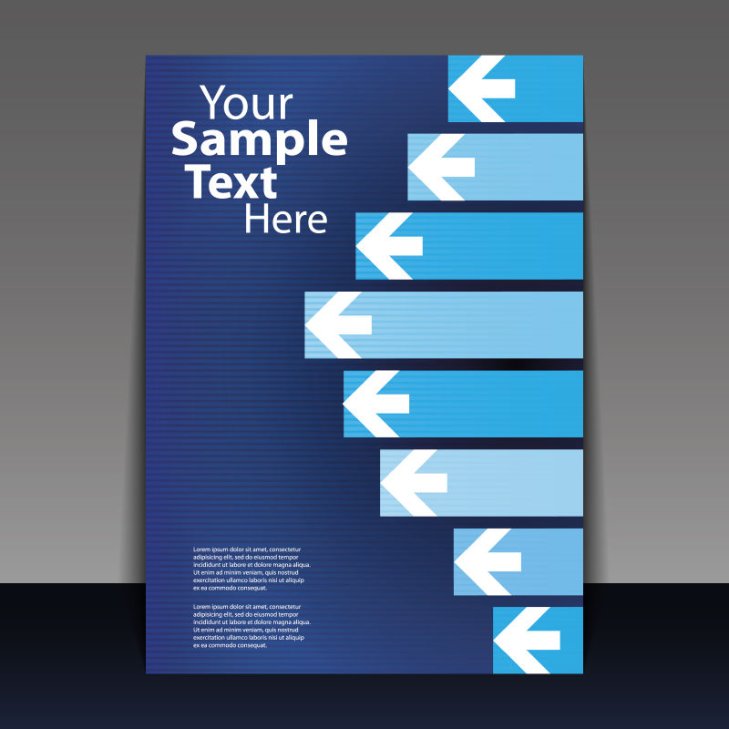 抽象矢量现代蓝色箭头元素的宣传封面设计