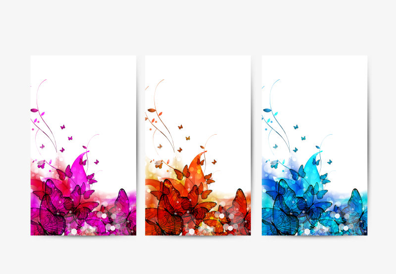 创意矢量彩色花卉元素的书刊封面设计