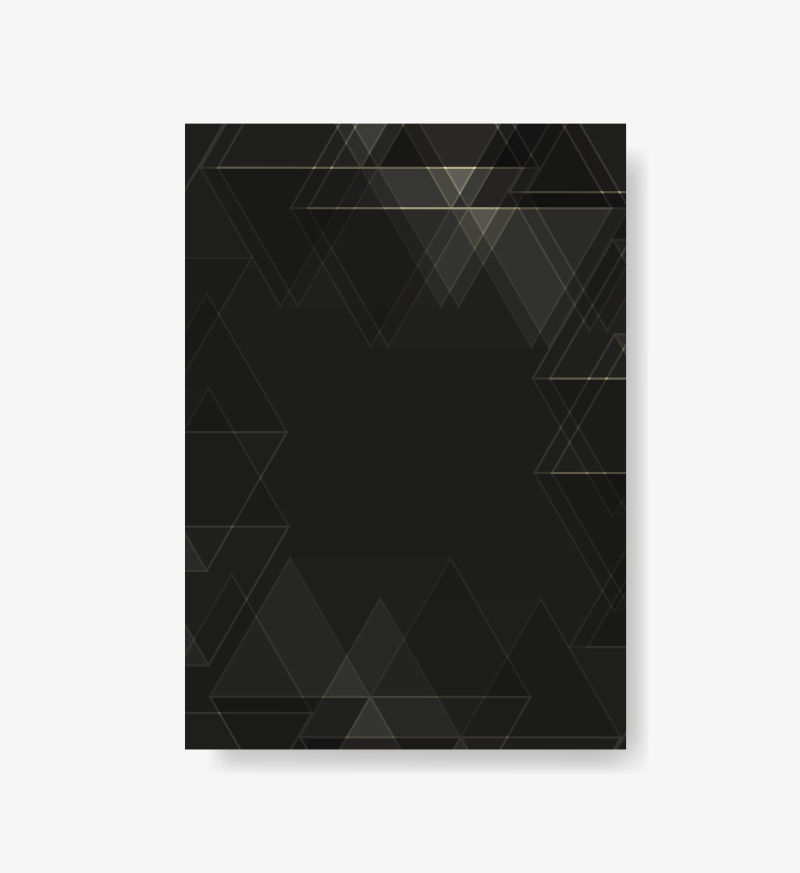 矢量黑色现代几何三角元素的书刊封面设计