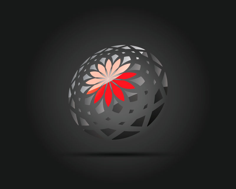 抽象球形标志矢量logo