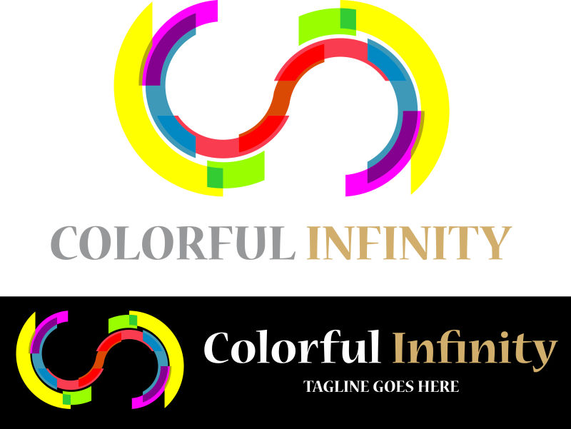 彩色无限S标志创意logo设计