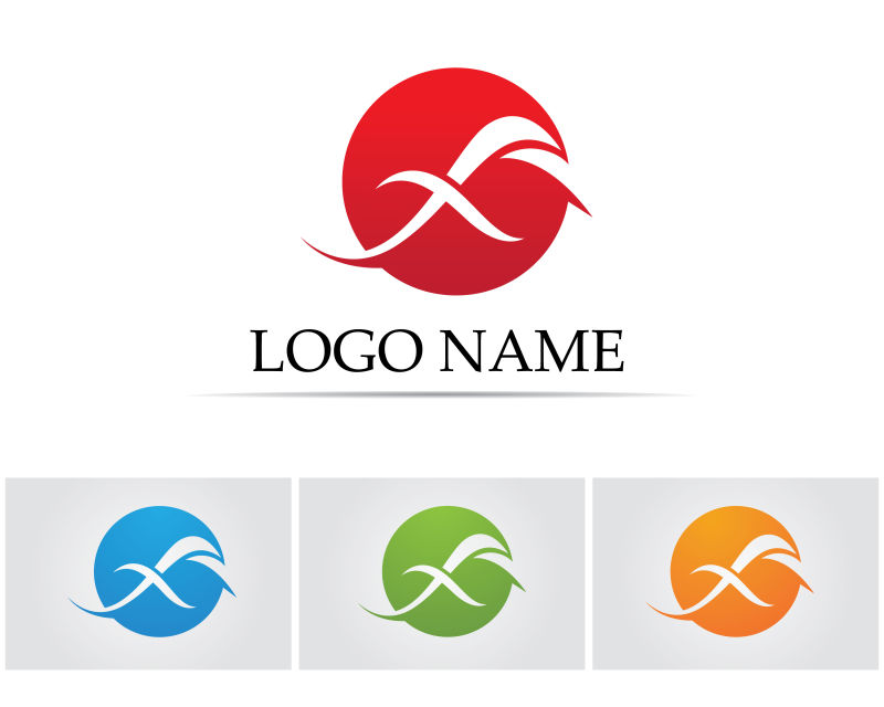 四色X无限标志创意logo矢量设计