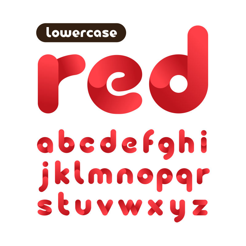 创意矢量现代红色圆形数字字母设计元素