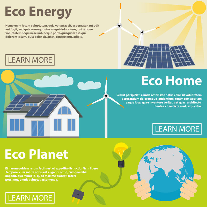 生态能源绿色家园智能替代能源矢量