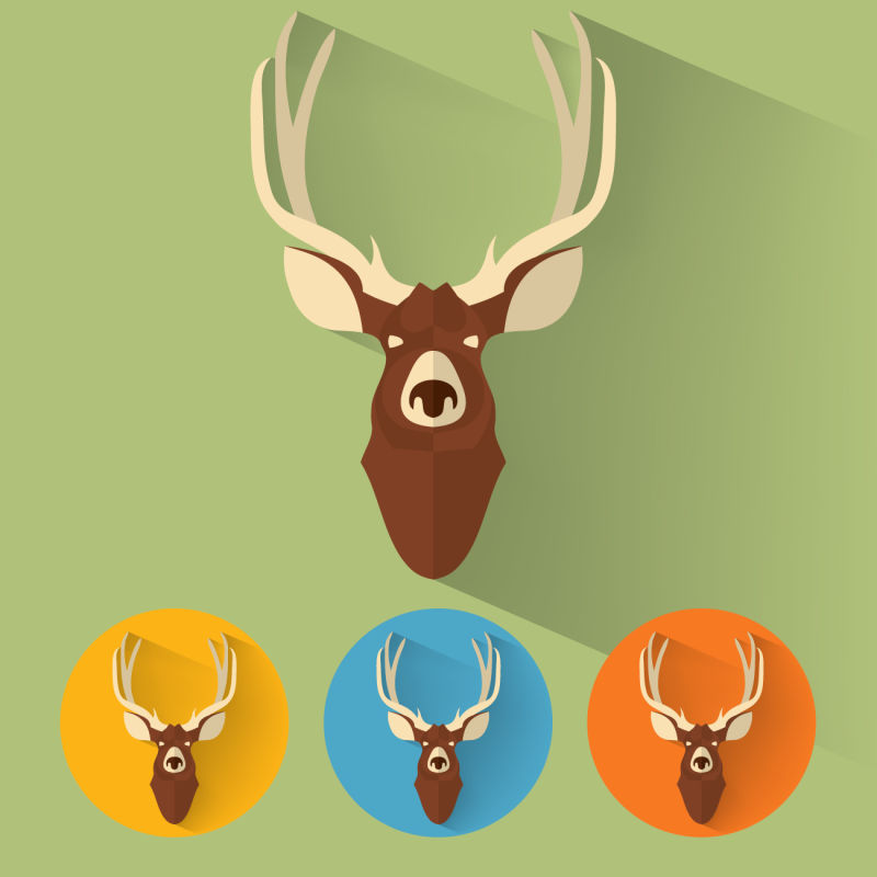 创意矢量鹿的肖像插图