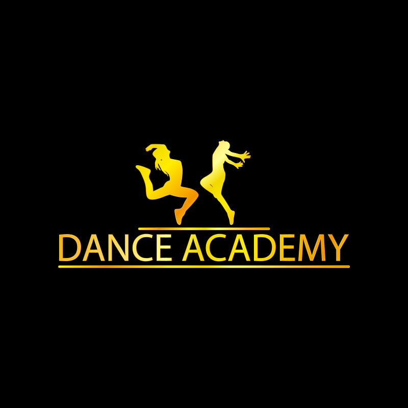 豪华舞蹈金曲学院矢量logo设计