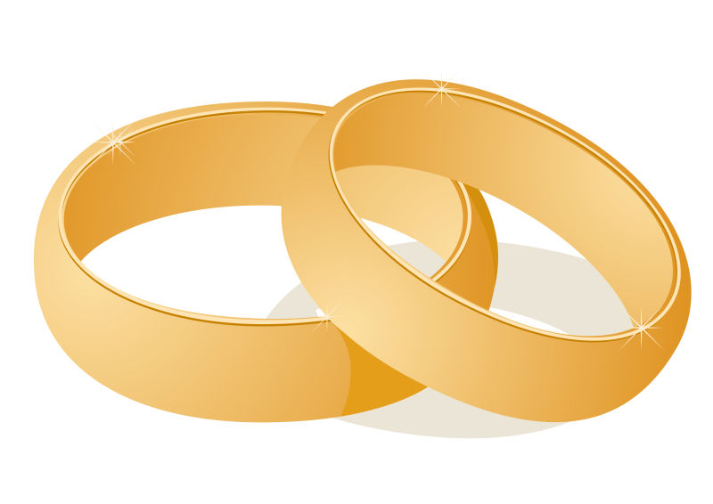 结婚金戒指插图矢量设计